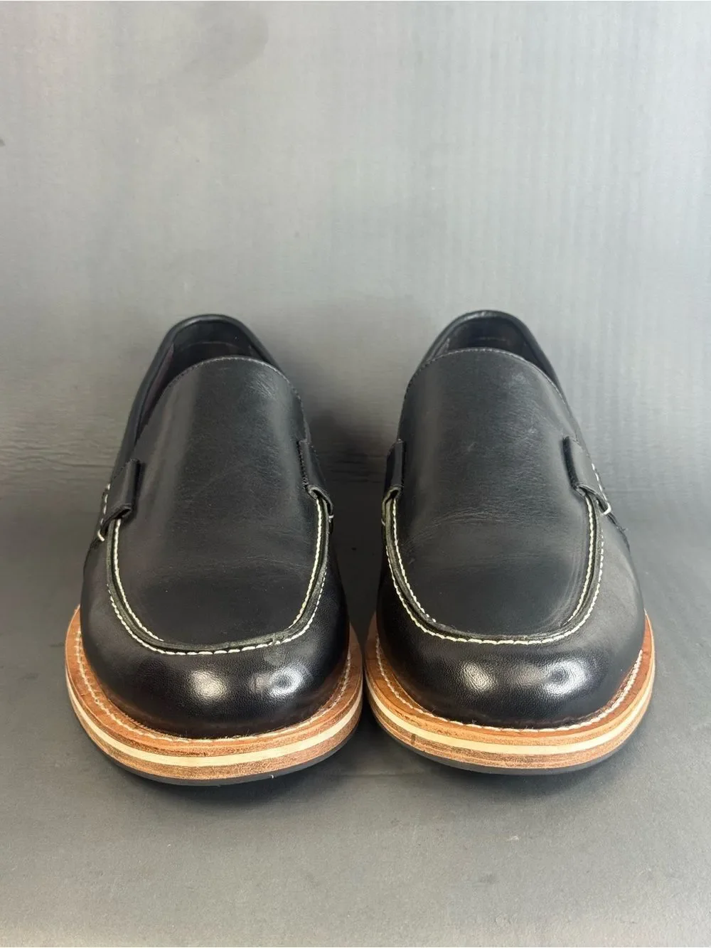 HELM The Wilson Black leather slip on loafers shoes men’s size 14